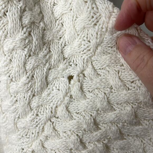 Knits Landing Ivory Vintage Chunky Turtleneck Sweater Size L - Picture 4 of 4